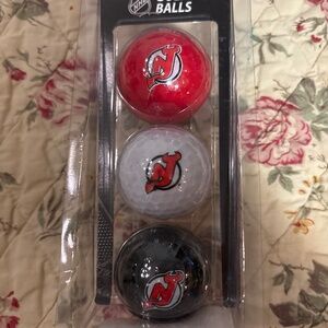 NJ Devils Set of Three Golf Ball Pack Red White Blue